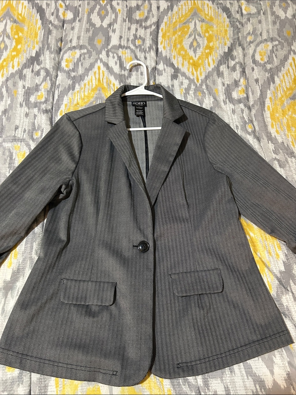 Women's Gray Pinstripe Blazer